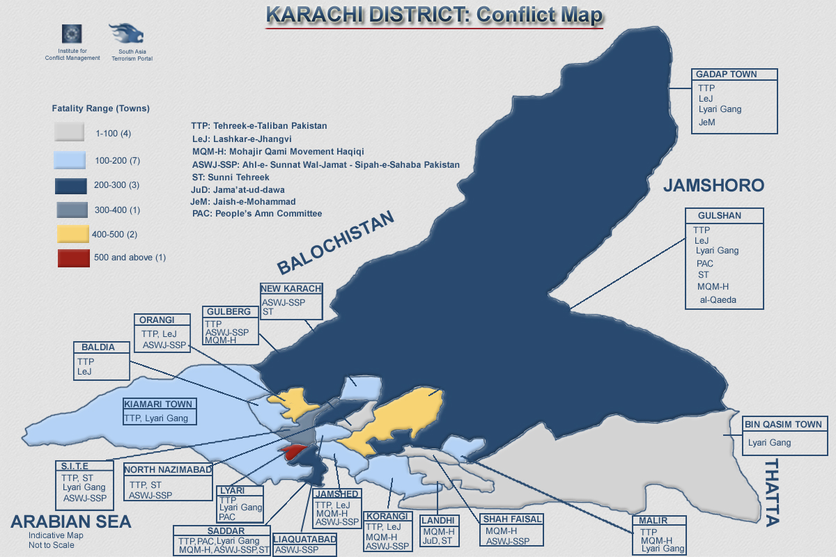 Pakistan: District Karachi Conflict Map